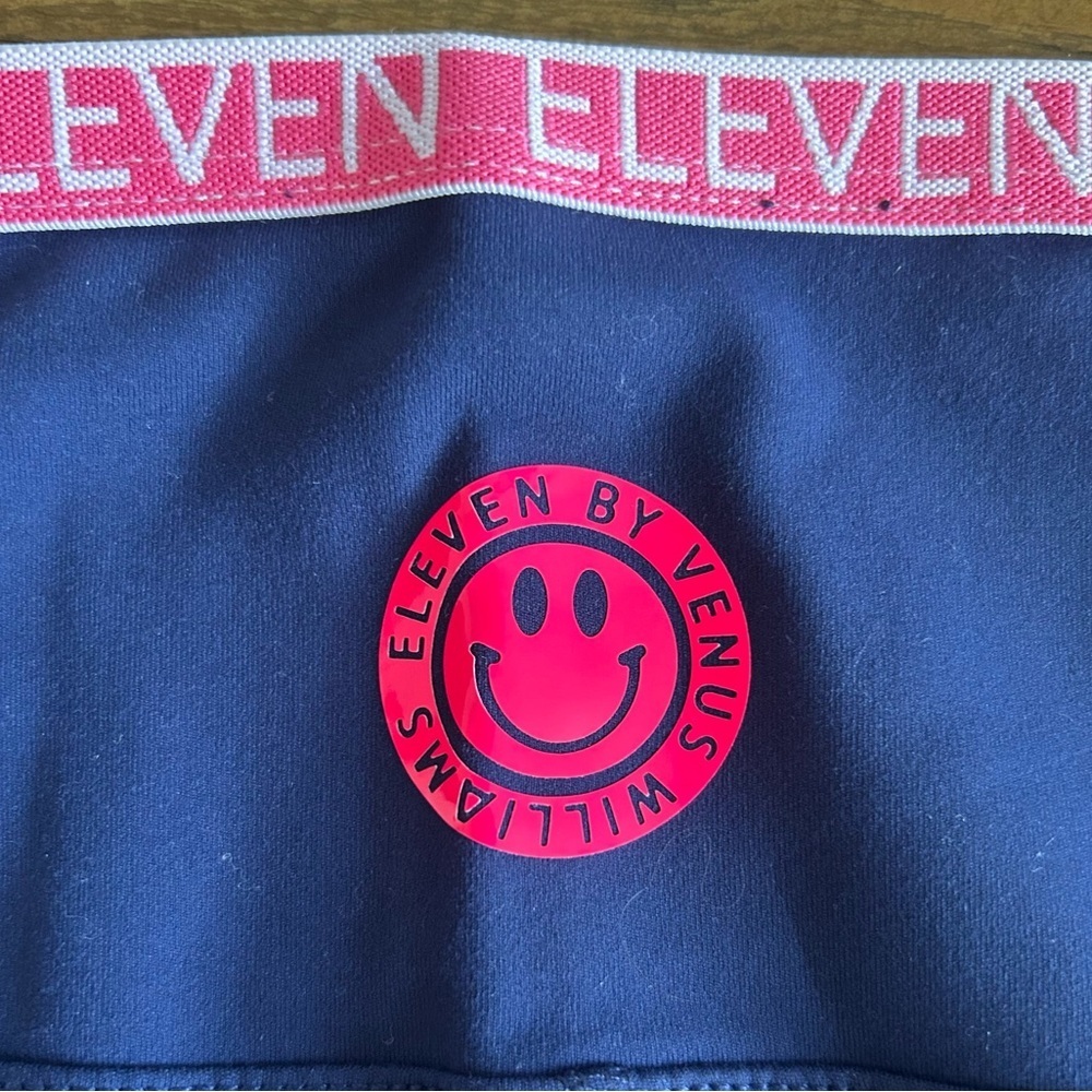 ELEVEN By Venus Williams Blue Leggings with pink elastic logo trim NWT Sz XS - Picture 6 of 11